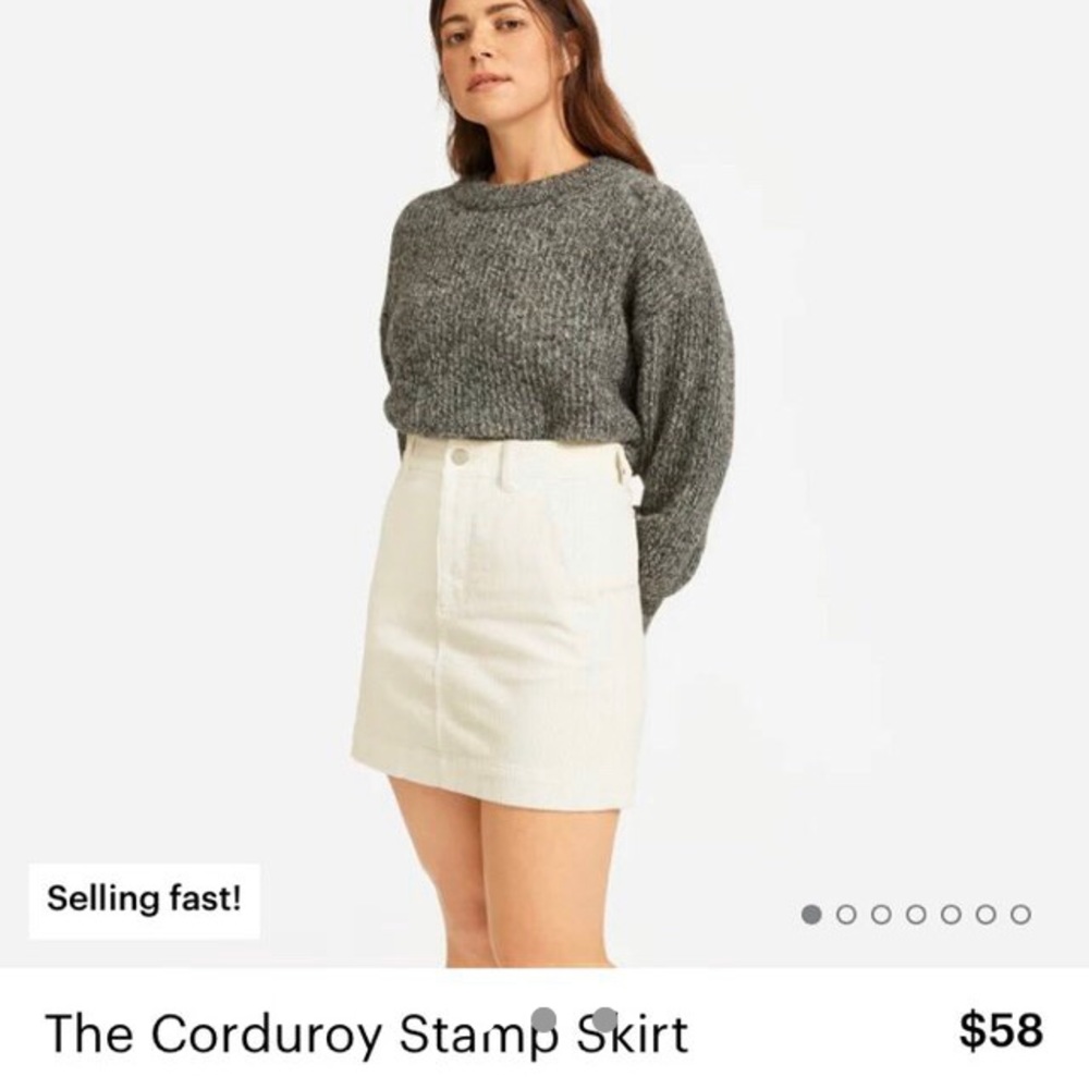 Everlane corduroy skirt in cream white!